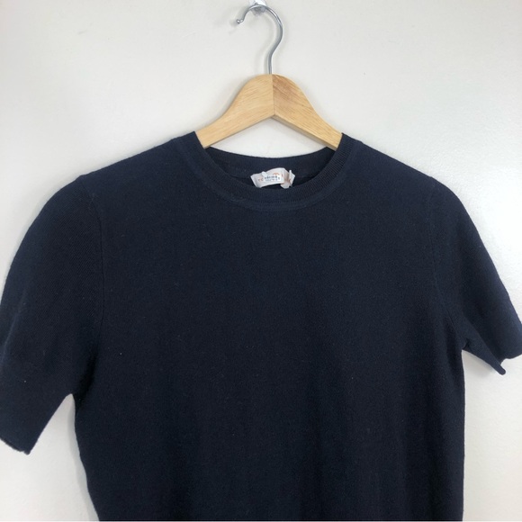 Tory Burch Dark Navy 100% Merino wool short sleeve sweater size xs - Picture 5 of 10
